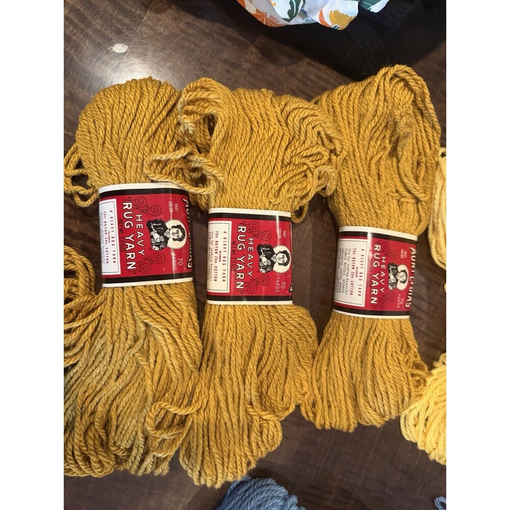 Aunt Lydia's Heavy Rug Yarn Lot of 6 - 3 Antique, 1 Yellow 2 Lt Brown